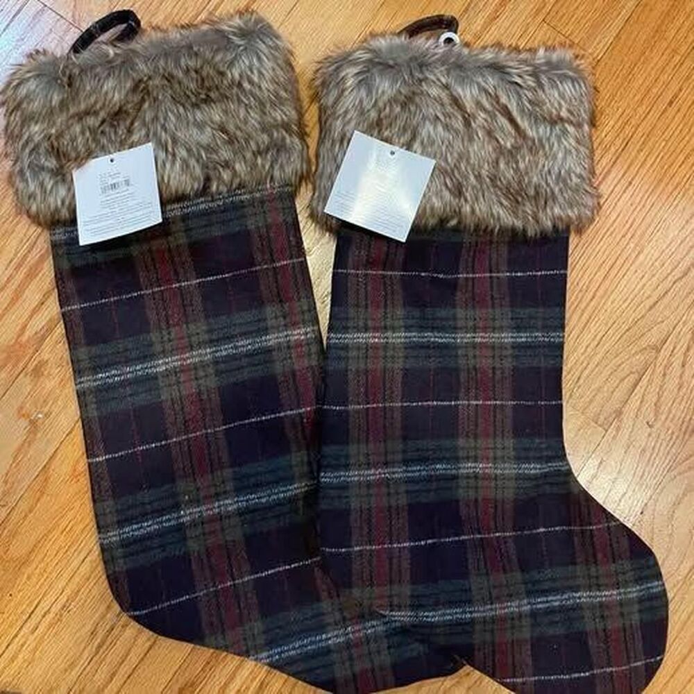 Scott Living Plaid Stockings Two New with Tags